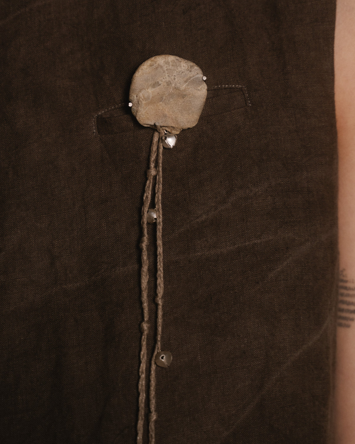 river stone brooch