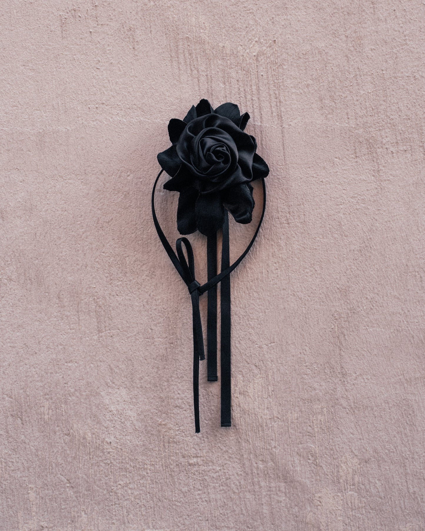 black ribbon rose