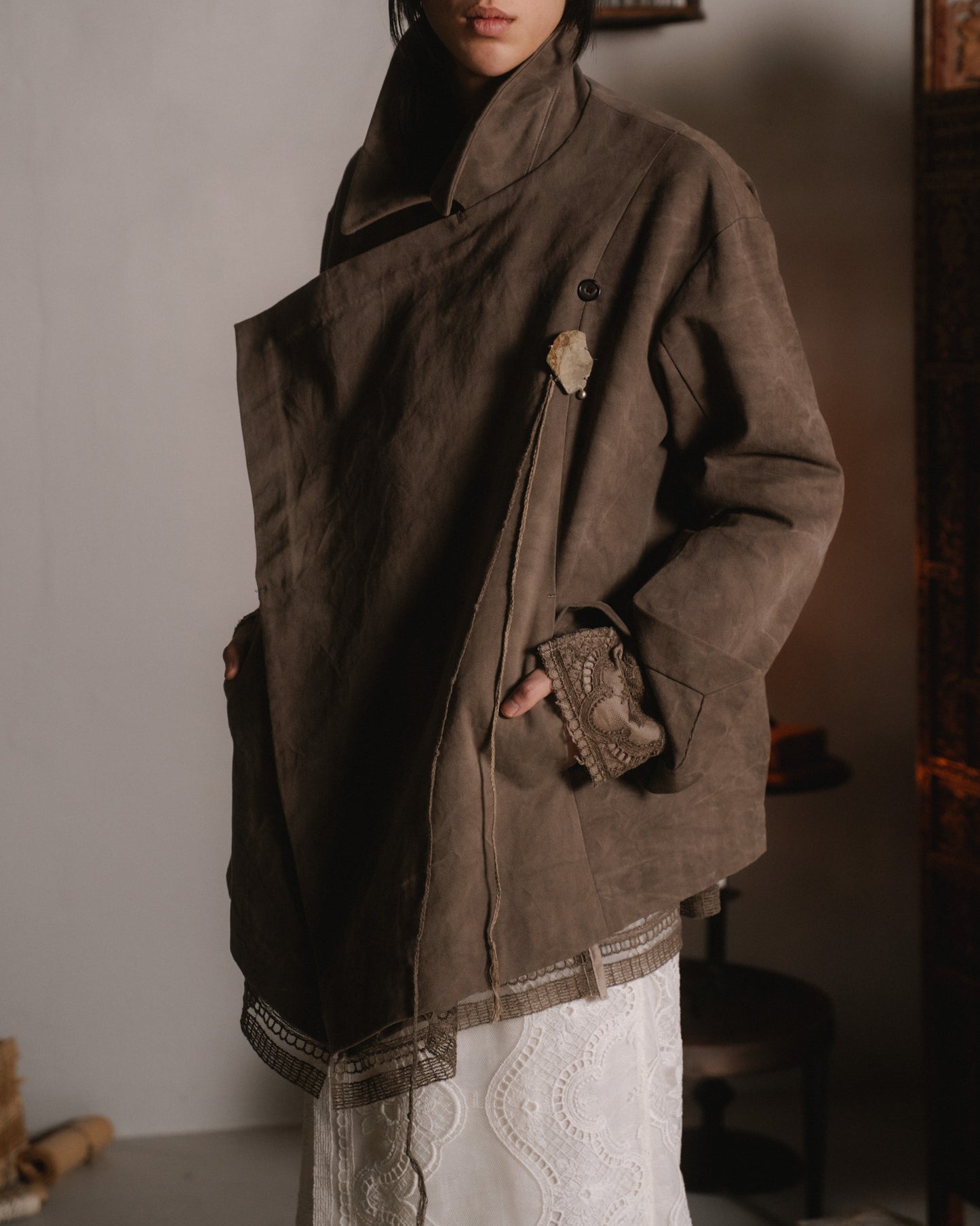 river stone brooch two